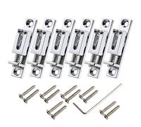 LYWSMSK 6pcs Guitar Bridge Individual Single Saddle Bridge Tailpiece for Guitar/Cigar Box Guitar (Chrome)