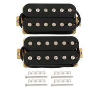 LYWSMSK Alnico 2 Electric Guitar Humbucker Pickup Double Coil Neck & Bridge Pickup Set Black