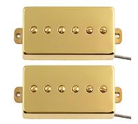 LYWSMSK Alnico 5 Magnet Humbucker Sized P90 Electric Guitar Pickups Neck & Bridge Pickups (Gold)