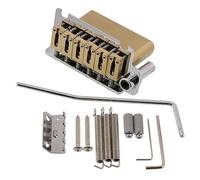 LYWSMSK Chrome 2 Point ST Strat Style Guitar Tremolo Bridge, Solid Brass Block, 10.5mm String Spacing, Brass Saddle