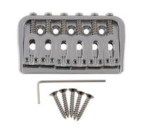 LYWSMSK Chrome 6 String Guitar Fixed Bridge Electric Guitar Hardtail Bridge for Start/Tele Guitar