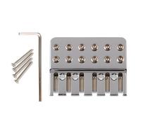 LYWSMSK Chrome 6 String Headless Guitar Brass Locking Nut, String Lock, Guitar Accessories