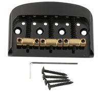 LYWSMSK Half Size Short Vintage Style Tele Guitar Bridge with Zinc Alloy Plate & Brass 3-Saddle for Tele Electric Guitar (Black)