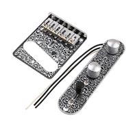 LYWSMSK Loaded Prewired Control Plate & Roller Saddle Bridge for Tele Electric Guitar