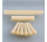 LYWSMSK Unbleached Acoustic Guitar Bone Nut & Saddle & 6pcs Bridge Pins set Compatible with YMH FG Acoustic Guitar