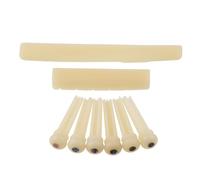 LYWSMSK Unbleached Acoustic Guitar Bone Nut & Saddle & 6pcs Bridge Pins W/Abalone Shell Dot set Compatible with YMH LL/A Series Acoustic Guitar