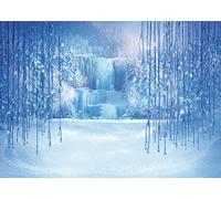 LYWYGG 10X10FT Ice and Snow White World Photography Backdrops Background Christmas Winter Snow Ice Crystal Pendant World for Children Photo Studio Props Backdrop CP-12-1010
