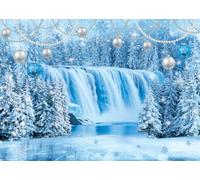 LYWYGG 10x8ft Winter Frozen Backdrop Winter Wonderland Photography Background Christmas Ice and Snow World Background cp-719