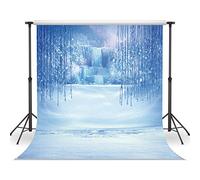 LYWYGG 6X8FT Ice and Snow White World Photography Backdrops Background Christmas Winter Snow Ice Crystal Pendant World for Children Photo Studio Props Backdrop CP-13-0608