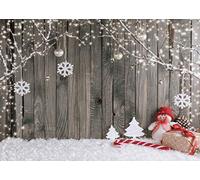 LYWYGG 7X5FT Christmas Photography Backdrop - Vinyl Wooden Wall & Floor Backdrop for Photo Shoots, Baby Showers & More - CP-70