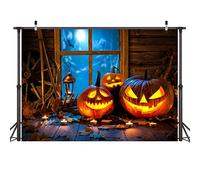 LYWYGG 7x5FT Halloween Photography Background Halloween Night Background Pumpkin Light Photography Background Halloween Party Decoration Children's Party Photography Props CP-274