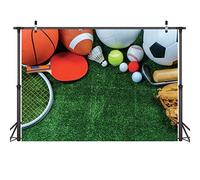 LYWYGG 7x5ft School Playground Photography Backdrops Sports Goods Grassland Backdrop for Studio Prop Photo Background Photography Props CP-14