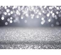 LYWYGG 7x5FT Silver White Bokeh Photo Backdrop Particles Speckle Background for Photoshoot Bokeh Backdrops CP-625