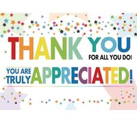 LYWYGG 7x5FT Thank you for your backdrop, thank you for everything you have done for us. Thank you for the party decoration props, staff, teachers, doctors, retirement photography backdrop CP-583