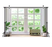 LYWYGG 7x5FT White Window Backdrop for Video Conference, Photography, Outdoor & Indoor Use - CP-310