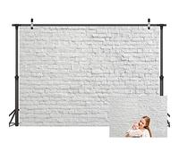 LYWYGG 8x6FT White Brick Wall Backdrops Vinyl Backdrop Photography Brick Wall Home Photography Decoration Office Decoration Background Brick Backdrop Photo Studio Wood Plank Backdrops CP-313-0806