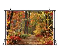 LYWYGG Autumn Backgroud Mountain Path Fallen 8x6FT Yellow CP-67-0806