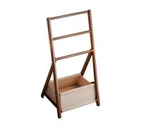 lyxamjrzyp Bamboo Clothes Rack, Freestanding Coat Rack, Minimalist Garment Racks with Storage Basket, Space Saving for Home Entryway Living Room(27.5in/70cm)