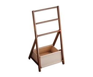 lyxamjrzyp Bamboo Clothes Rack, Freestanding Coat Rack, Minimalist Garment Racks with Storage Basket, Space Saving for Home Entryway Living Room(27.5in/70cm)