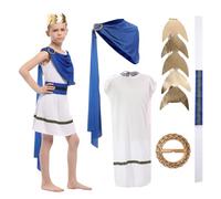 Lyxaof Kids Greek Toga Costume Fancy Ancient Greek Roman God Outfit Halloween Christmas Carnival Theme Party Cosplay Dress Up for Boys And Girls