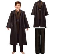 Lyxaof Kids Jedi Costume, Luke Skywalker Fancy Tunic Hooded Robe Halloween Christmas Party Cosplay Dress Up Outfit Birthday Gifts for Boys Girls (Brown, M)
