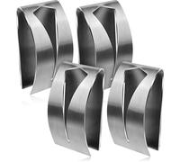 Lyxhag Tea Towel Holders Self Adhesive,Grabber Stainless Steel Tea Towel Stick on Hooks,Sticky Wall Hooks for Hand Towel Holder Push and Grip,Kitchen Dish Towel Hanger for Bathroom (4 Pcs Silver)