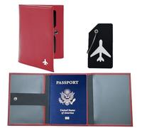 Lyxinarhy Pilot Wallet Passport Holder RFID Blocking Nappa Leather Travel Wallet, Stylish Travel Companion for Aviation Professionals, Red, 5.5*4.3in, Professional