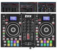 LyxJam 2-Deck Portable DJ Controller, Mixing Console with LCD Display | Manual Looping, USB, MIC Input, Record Output, 16 Performance Pads with Virtual DJ LE Software Included (Download)