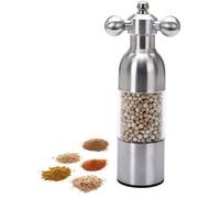 LYXLBX Stainless Steel Pepper Mill Pepper Mill Water Tap Pepper And Salt Grinder Set,Silver-L