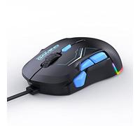 LYXLOVERI High-Performance Wired Gaming Mouse with Dynamic RGB Lighting, 12800 DPI Adjustable, Multi-Functional Mouse with 10 Customizable Macro Buttons (Black-Blue)