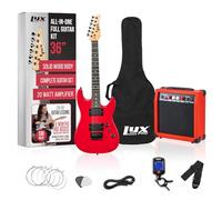 LyxPro 36 Inch Electric Guitar and Kit for Kids with 3/4 Size Beginner’s Guitar, Amp, Six Strings, Two Picks, Shoulder Strap, Digital Clip On Tuner, Guitar Cable and Soft Case Gig Bag -Red