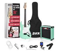 LyxPro 36 Inch Electric Guitar and Kit for Kids with 3/4 Size Beginner’s Guitar, Amp, Six Strings, Two Picks, Shoulder Strap, Digital Clip On Tuner, Cable and Soft Case Gig Bag -Green