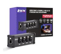 LyxPro 4 Channel Dual Input 3-Pin Multi-Network XLR/TRS Cable Breakout for Stage Sound, Lighting, and Recording Studio - Female to RJ45 Ethercon - Ideal for Sound, Lighting Setup, Ground Lift