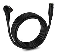 LyxPro - 6.1m - Black - XLR Male to Right Angle Female Microphone Cable for professional Microphone & Devices
