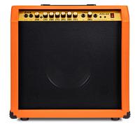 LyxPro 60 Watt Electric Guitar Amplifier | Combo Solid State Studio & Stage Amp with 10” 4-Ohm Speaker, Custom EQ Controls, Drive, Delay, ¼” Passive/Active/Mic Inputs, Aux in & Headphone Jack - Burst