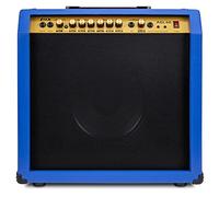 LyxPro 60 Watt Electric Guitar Amplifier | Combo Solid State Studio & Stage Amp with 10” 4-Ohm Speaker, Custom EQ Controls, Drive, Delay, ¼” Passive/Active/Mic Inputs, Aux in & Headphone Jack - Blue