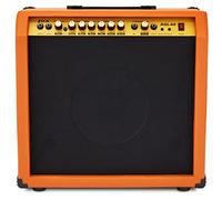 LyxPro 60 Watt Electric Guitar Amplifier, Combo Solid State Studio & Stage Amp with 10” 4-Ohm Speaker, Custom EQ Controls, Drive, Delay, ¼” Passive/Active/Mic Inputs, Aux in & Headphone Jack-Mahogany