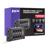LyxPro 8-Channel Dual Input 3-Pin Multi-Network XLR Cable Breakout for Stage Sound, Lighting, and Recording Studio - Male to RJ45 Ethercon - Ideal for Sound, Lighting Setup, Ground Lift