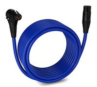 LyxPro - 9.1m - Blue - XLR Male to Right Angle Female Microphone Cable for professional Microphone & Devices
