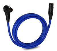 LyxPro Balanced XLR Cable Right Angle Female 10 ft Premium Series Professional Microphone Cable, Powered Speakers and Other Pro Devices Cable, Blue