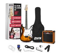 LyxPro Full Size Electric Guitar with 20W Amp, Package Includes All Accessories, Digital Tuner, Strings, Picks, Tremolo Bar, Shoulder Strap and Carry Bag, Kit