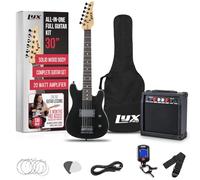 LyxPro Kids Electric Guitar Set 3/4 Size Beginner Guitar Amplifier Six String Two Picks Shoulder Strap Digital Tuner Included