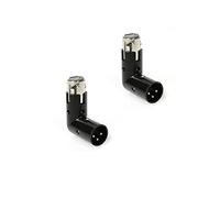 LyxPro XLR Angle Adapter Dual Male and Female can be positioned to 4 Different Angles Right Left and 90 Degree Great for Mixers That Interfere with Other Applications - 2 Pack
