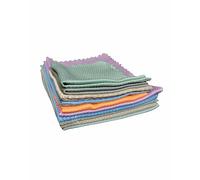 Lyxtiorn 10-Pack Cleaning Cloths - 25x25cm & 30x40cm Fish Scale Super Absorbent Lint-Free Microfiber Rag Cloths for Windows, Dishes, Cups & Kitchen Surfaces
