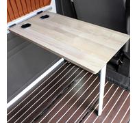 LYXWGRZD Rv Wall Mounted Table, Rv Folding Table with 2 Water Cup Slots, Adjustable Steel Brackets, Ideal for Campervans(Natural)