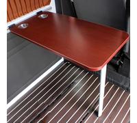 LYXWGRZD Rv Wall Mounted Table, Rv Folding Table with 2 Water Cup Slots, Adjustable Steel Brackets, Ideal for Campervans(Red)