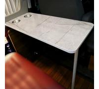 LYXWGRZD Rv Wall Mounted Table, Rv Folding Table with 2 Water Cup Slots, Adjustable Steel Brackets, Ideal for Campervans(Light white)