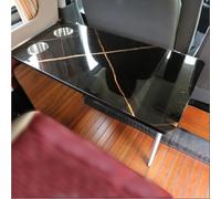 LYXWGRZD Rv Wall Mounted Table, Rv Folding Table with 2 Water Cup Slots, Adjustable Steel Brackets, Ideal for Campervans(Black)