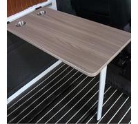 LYXWGRZD Rv Wall Mounted Table, Rv Folding Table with 2 Water Cup Slots, Adjustable Steel Brackets, Ideal for Campervans(Grey)