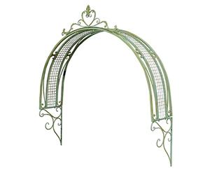 LYXWGRZD Wall Mounted Garden Arch,Iron Art Rose Arch,Retro Rustic Design,Outdoor Plants Climbing Arbors Arches Trellis,for Decoration Entrance Porches/Windows/Doors (Color : Vintage green)